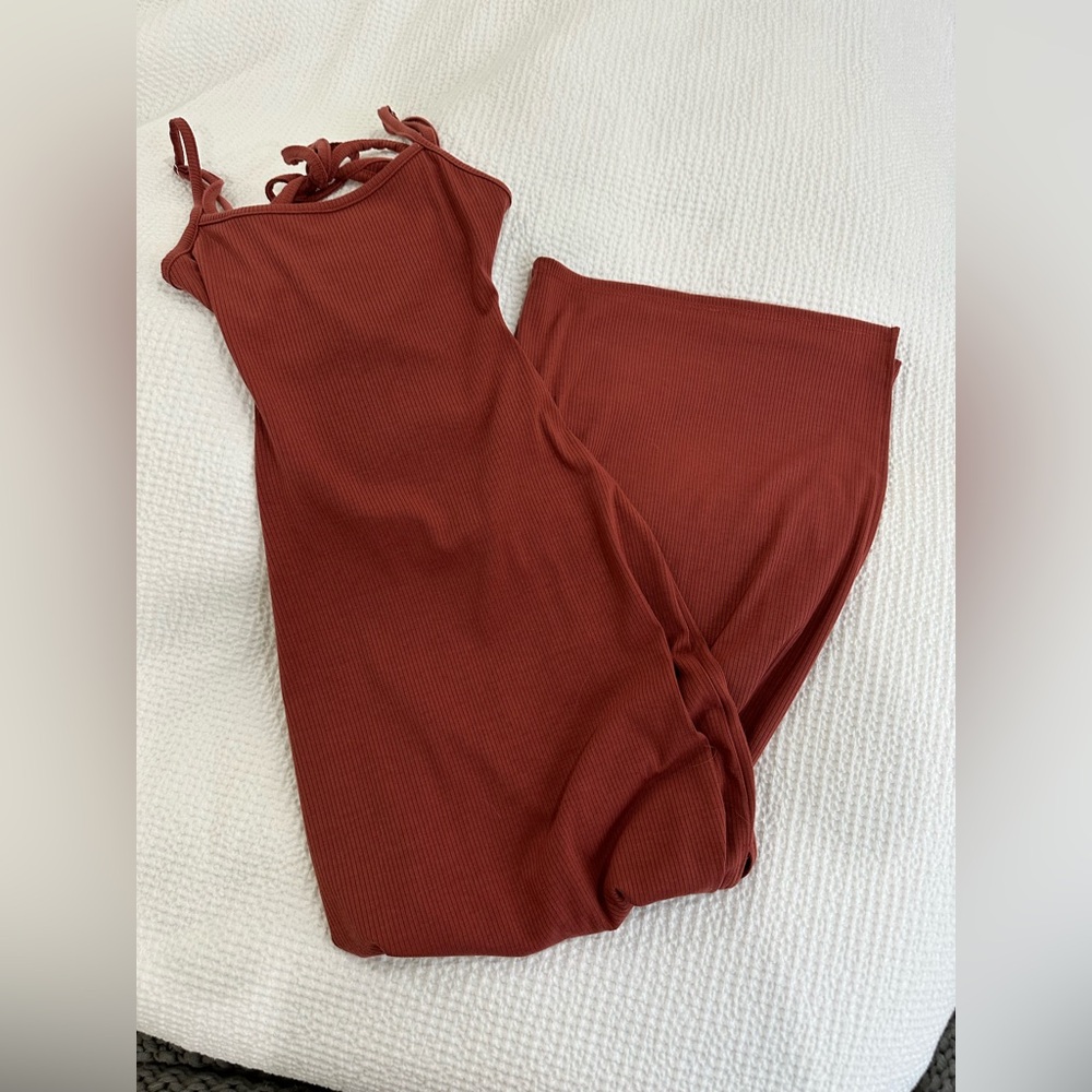 Lulu's rust colored backless dress